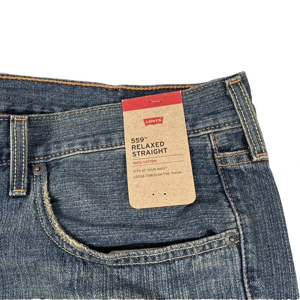New Mens Levi's 559 Relaxed Straight Fit Denim Jeans Size 44x30 Big And Tall NWT